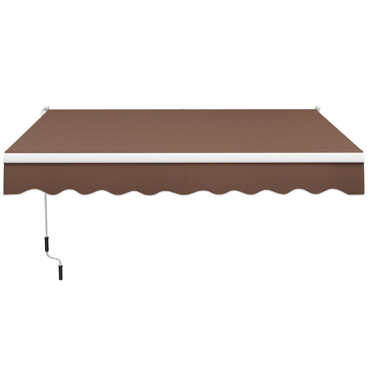 Aluminum Patio Sun Shade with Crank Handle and Water-Resistant Polyester - TidySpaces