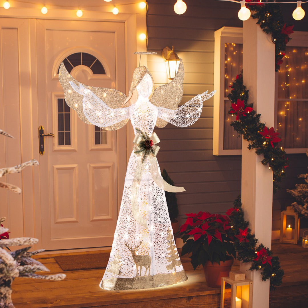 150 cm Lighted Christmas Angel Decoration with 100 LED Lights