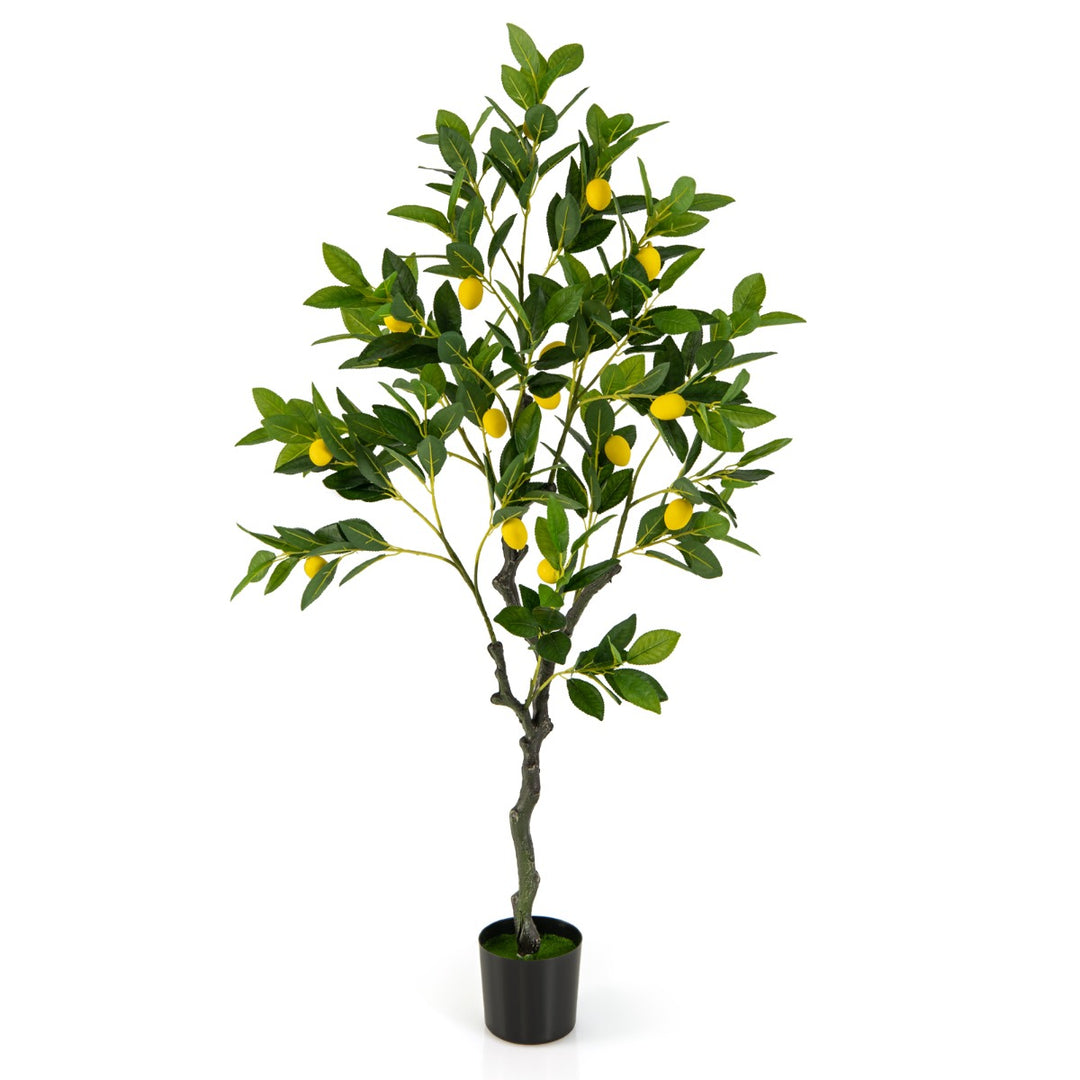 80/120/160cm Tall Fake Lemon Plant with Lemon Fruits and Cement Pot