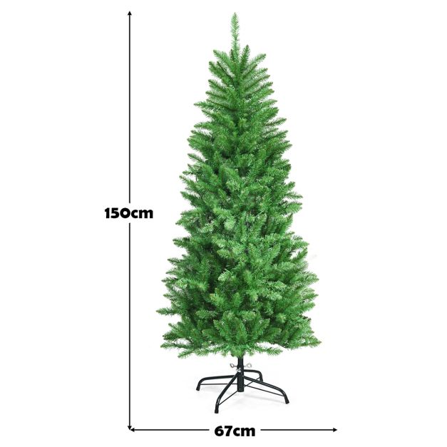 Pre-lit Artificial Pencil Christmas Tree with Warm White UL-listed Lights