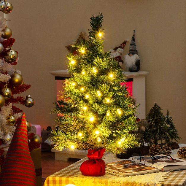 Artificial Xmas Tree with 71 Branch Tips and 35 Warm White LED Lights