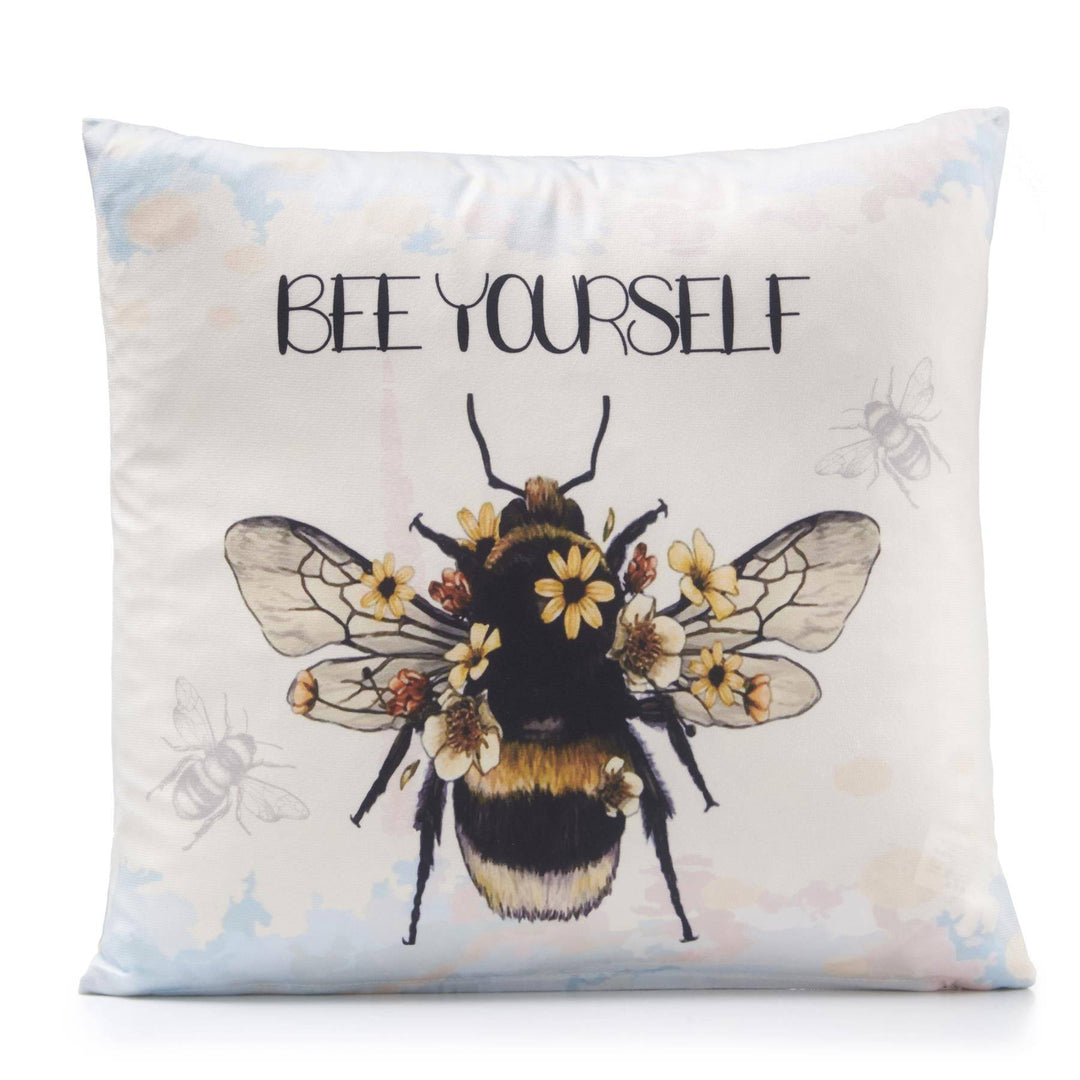 Velvet Printed 18" x 18" Bee (Cushion Cover) - TidySpaces