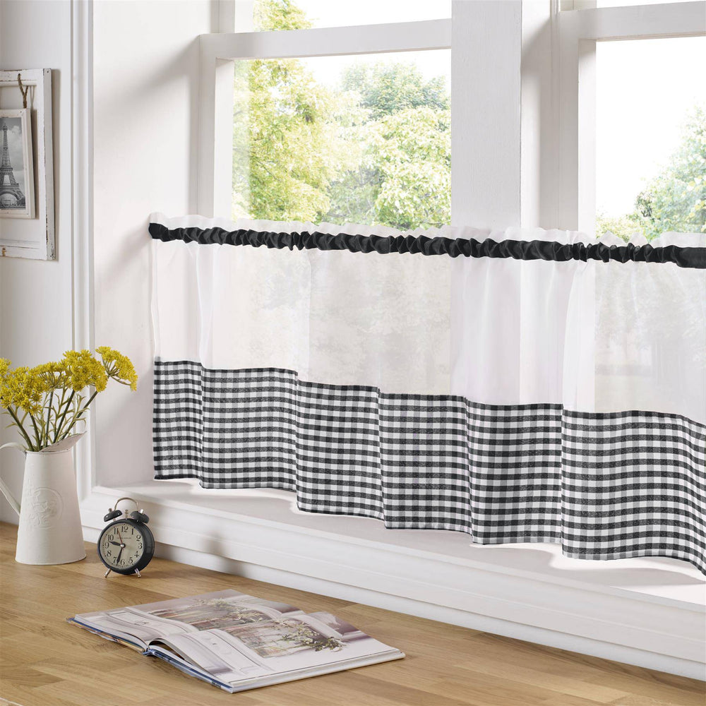 Gingham Cafe Curtain Panel - TidySpaces