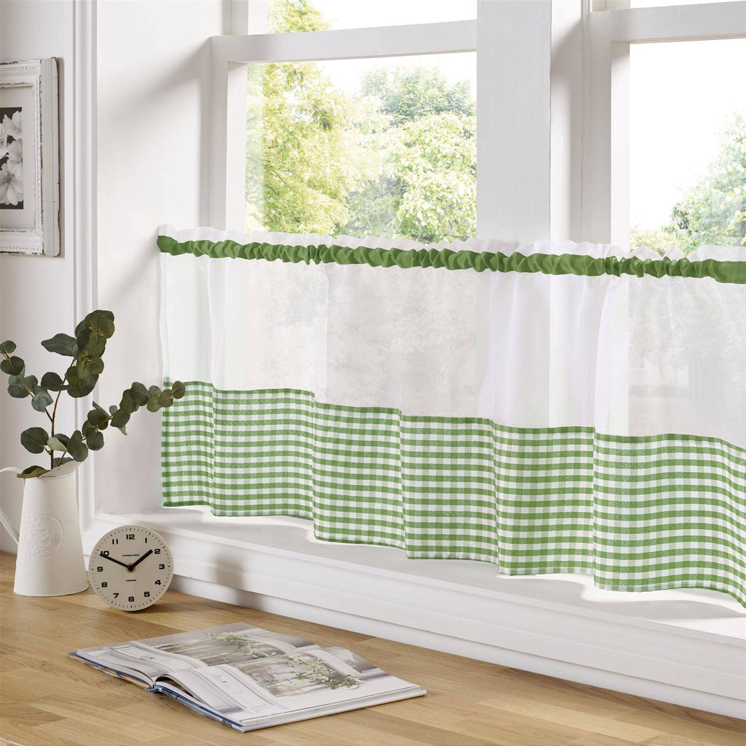 Gingham Cafe Curtain Panel - TidySpaces