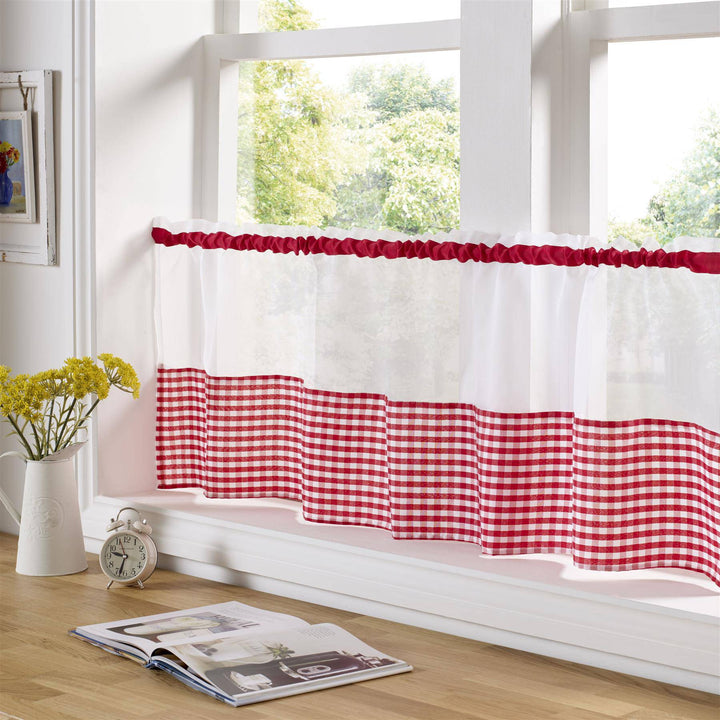 Gingham Cafe Curtain Panel - TidySpaces