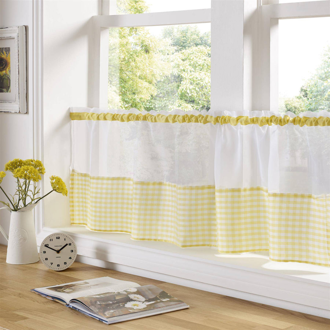 Gingham Cafe Curtain Panel - TidySpaces