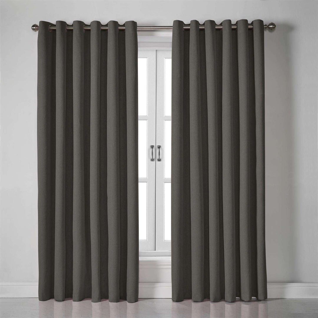 Blackout Linen Look (Ring Top Curtains) - TidySpaces