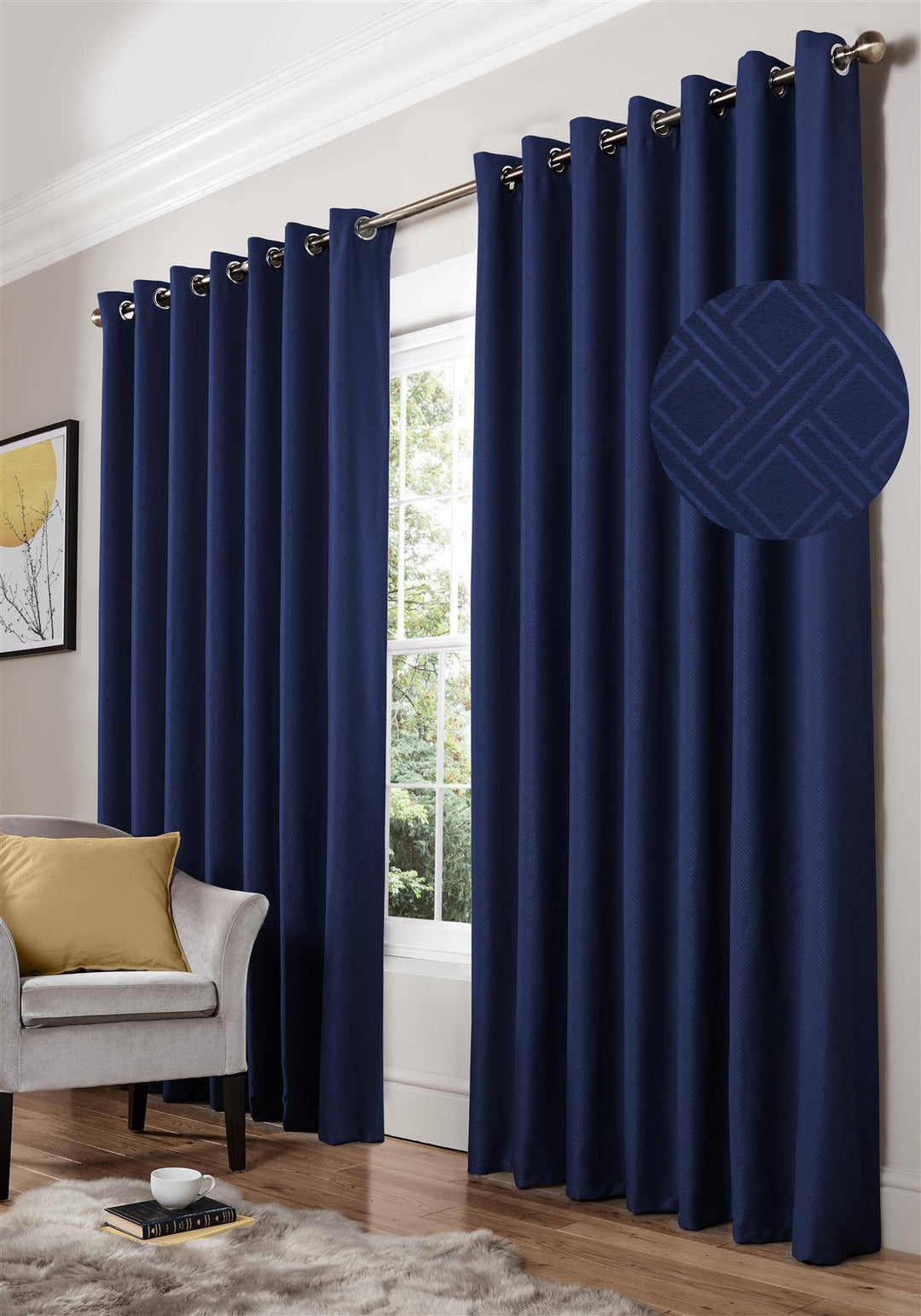 Diamond Blackout (Ring Top Curtains) - TidySpaces