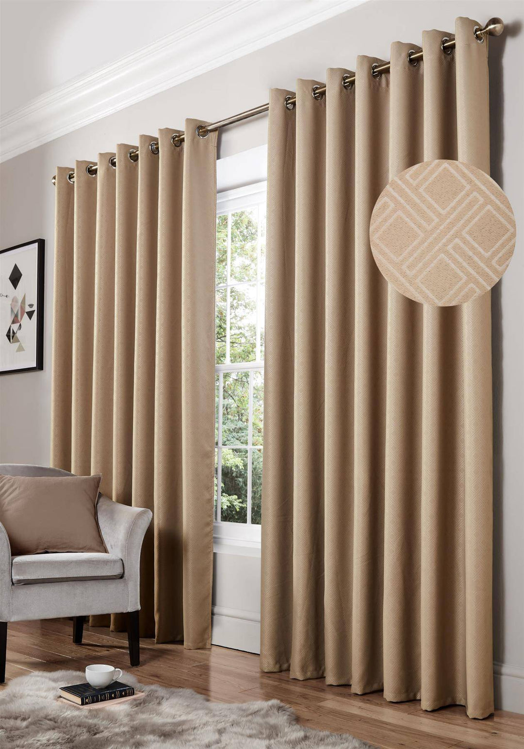 Diamond Blackout (Ring Top Curtains) - TidySpaces