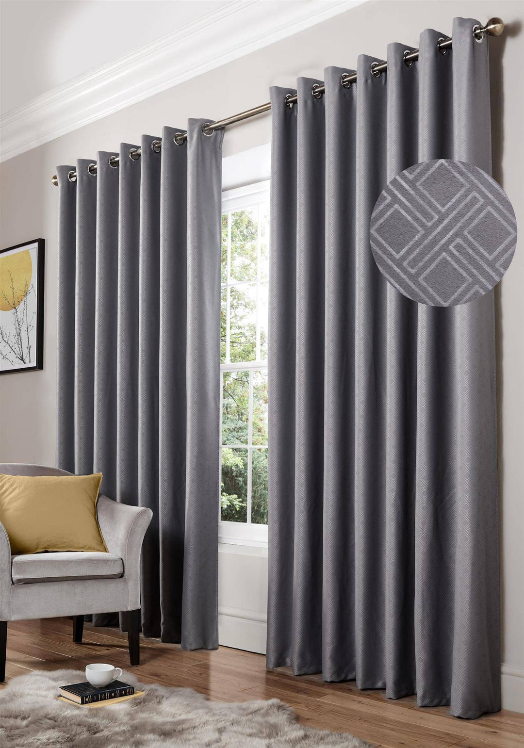 Diamond Blackout (Ring Top Curtains) - TidySpaces