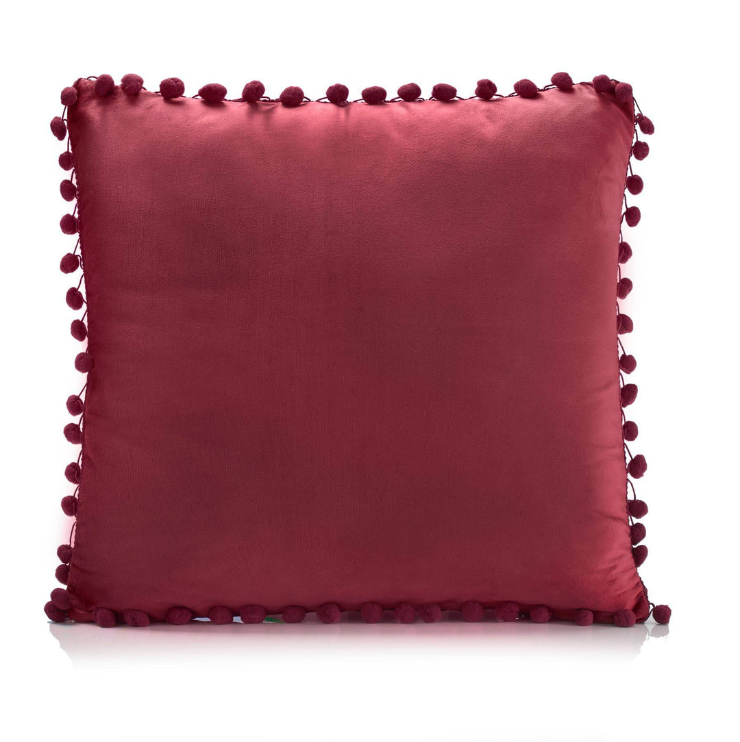 Poms Velvet 43cm x 43cm  (Cushion Cover) - TidySpaces