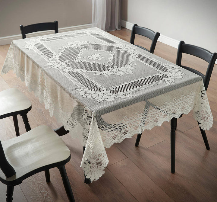 Monica 60" x 90" Oblong Cream (Tablecloth) - TidySpaces