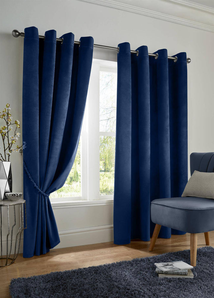 Velvet Blackout (Ring Top Curtains) - TidySpaces