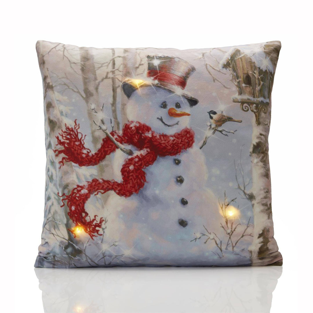 Chr330L - Snowman*Led* 18" x 18" (Cushion Cover) - TidySpaces