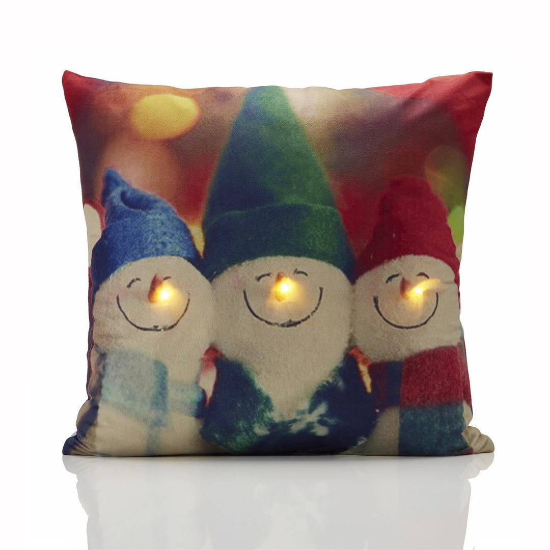 Chr332L - Snowmen*Led* 18" x 18" (Cushion Cover) - TidySpaces