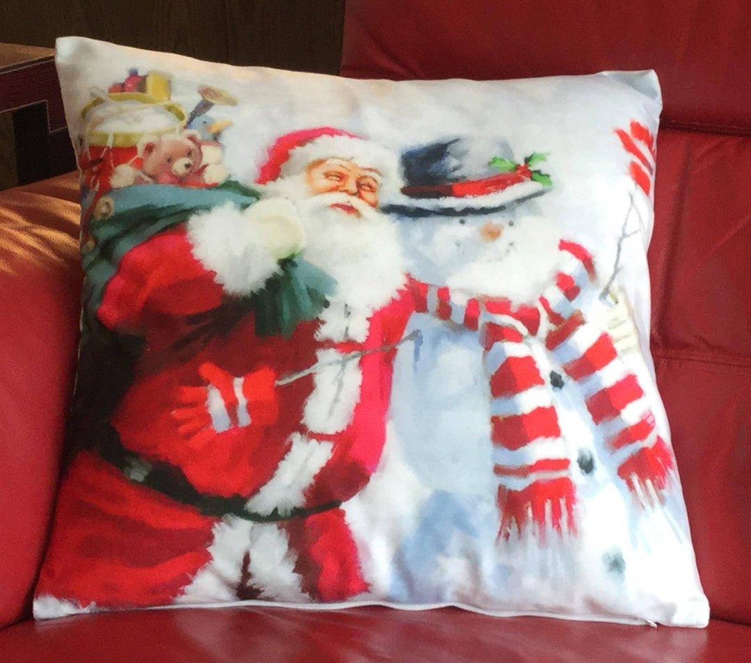 Chr506 - Santa/Snowman 18" x 18" (Cushion Cover) - TidySpaces