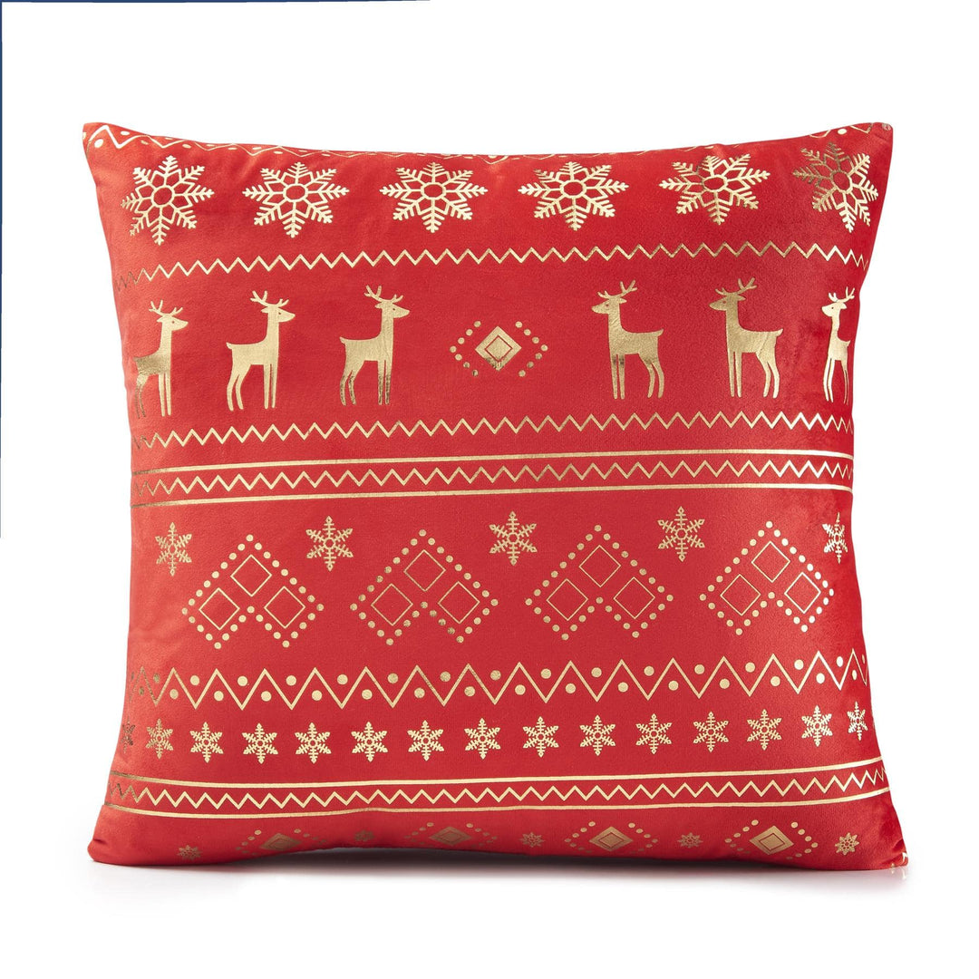 Reindeer Red/Gld 18" x 18" (Cushion) - TidySpaces