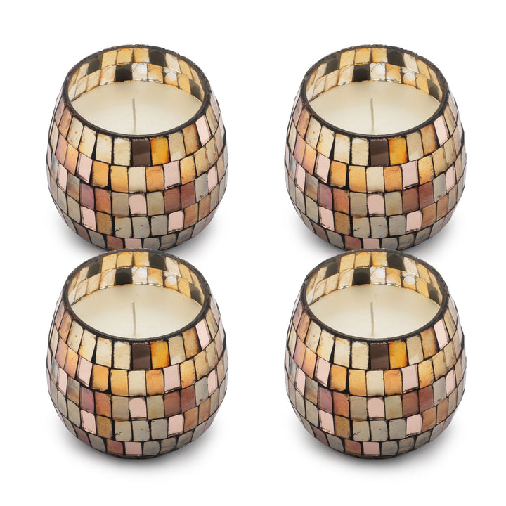 Small Glass Jar Candles - Amber Mosaic