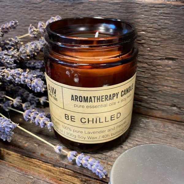 Aromatherapy candle labeled &