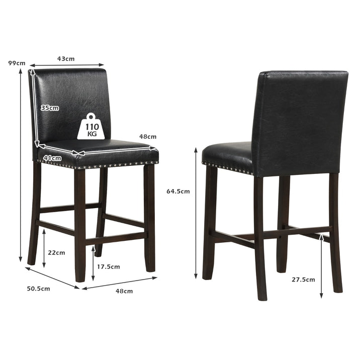 Upholstered Bar Stool Set of 2 for Dining Room, Kitchen, Restaurant - TidySpaces