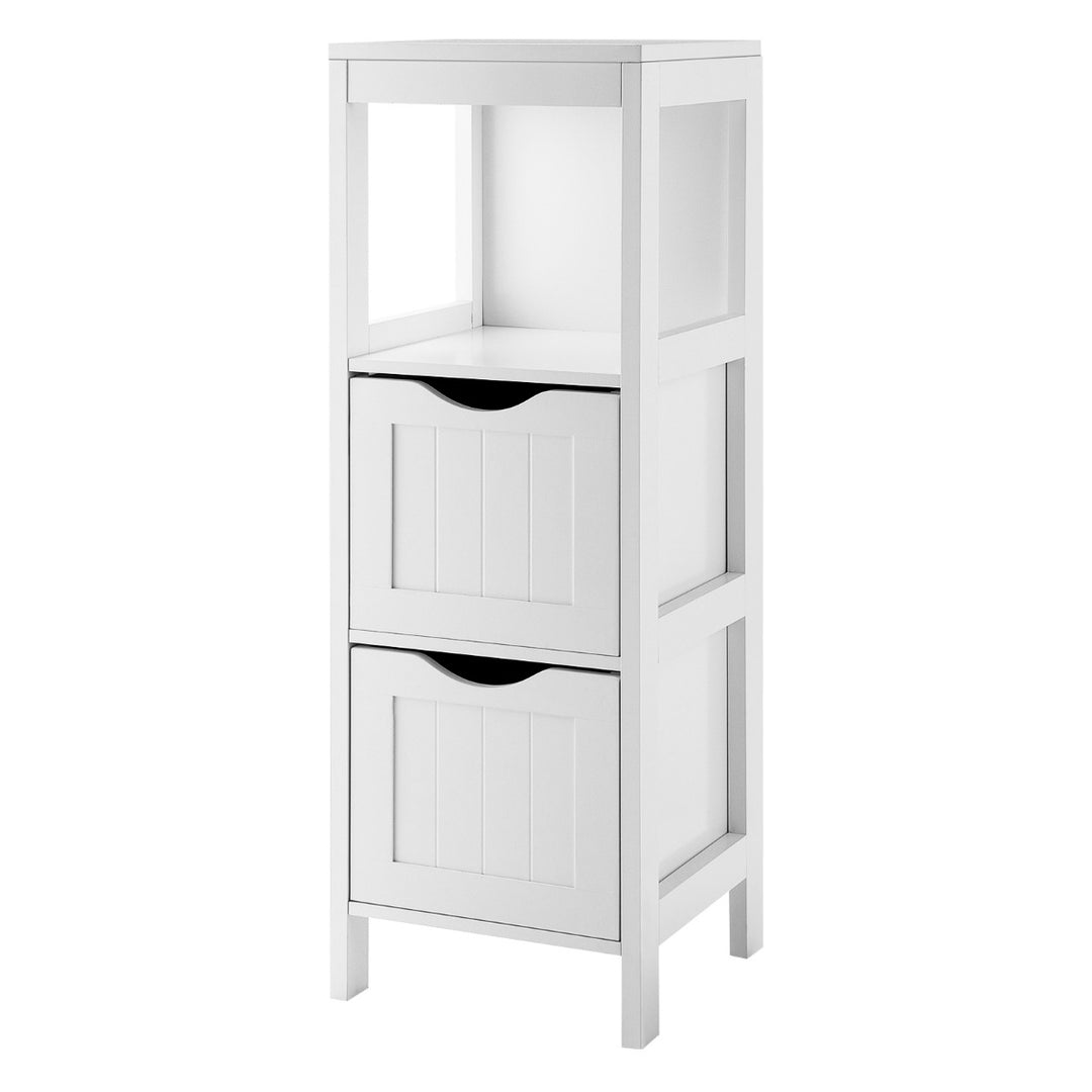 Bathroom Floor Cabinet with 2 Drawers and Anti-Tipping Device-White