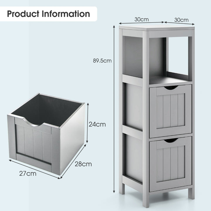 Bathroom Storage Cabinet with 2 Removable Drawers and Open Shelf