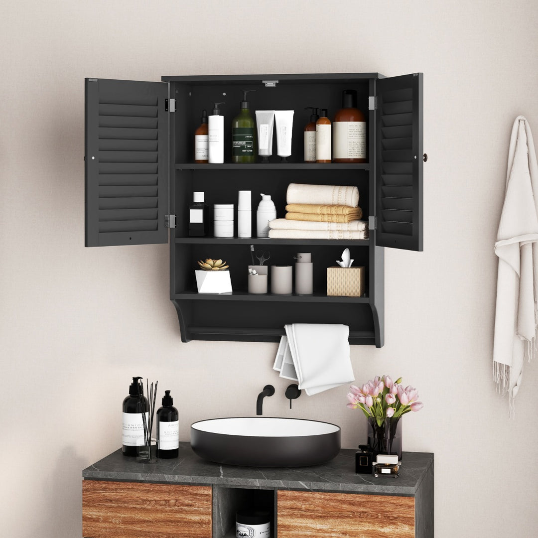 Bathroom Wall Cabinet with 2 Doors and 3-Position Adjustable Shelf