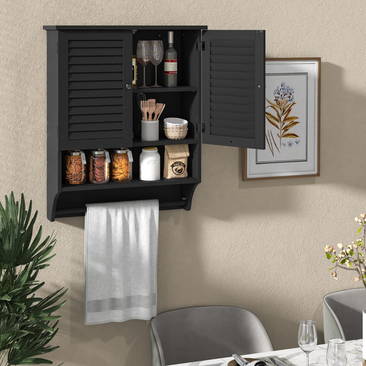 Bathroom Wall Cabinet with 2 Doors and 3-Position Adjustable Shelf