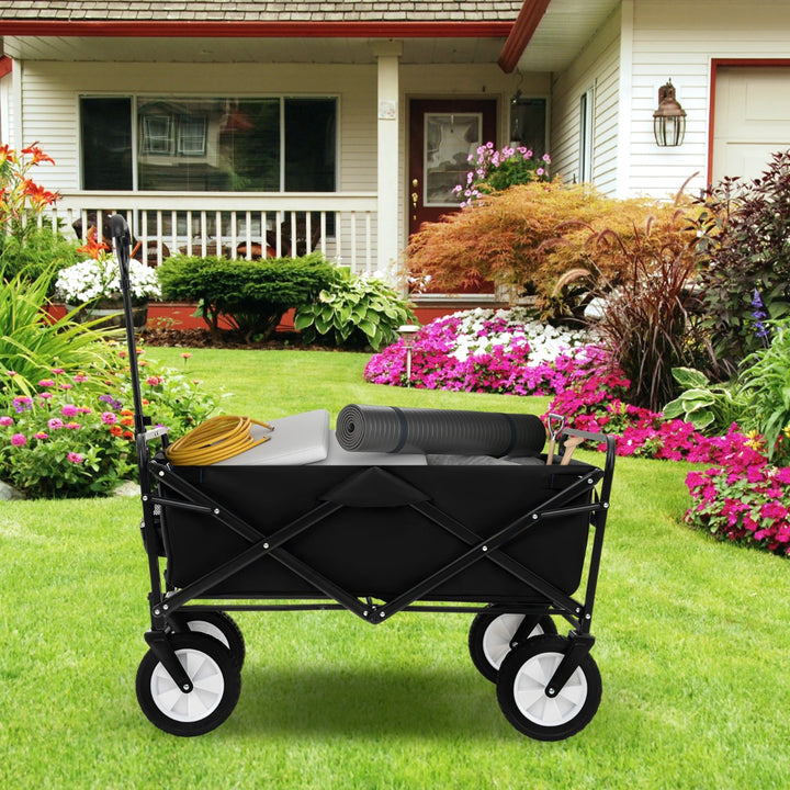 eavy Duty Camping Garden Cart with Adjustable Handle and Drink Holders - TidySpaces