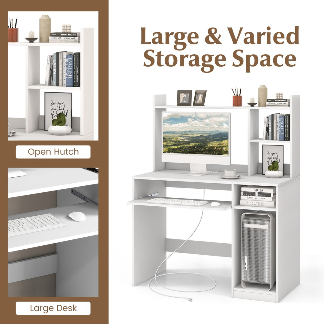 Computer Desk with Storage Shelf - TidySpaces