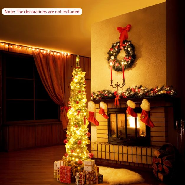 Pre-Lit Christmas Tree with Branch Tips and Warm White LED Lights-5FT