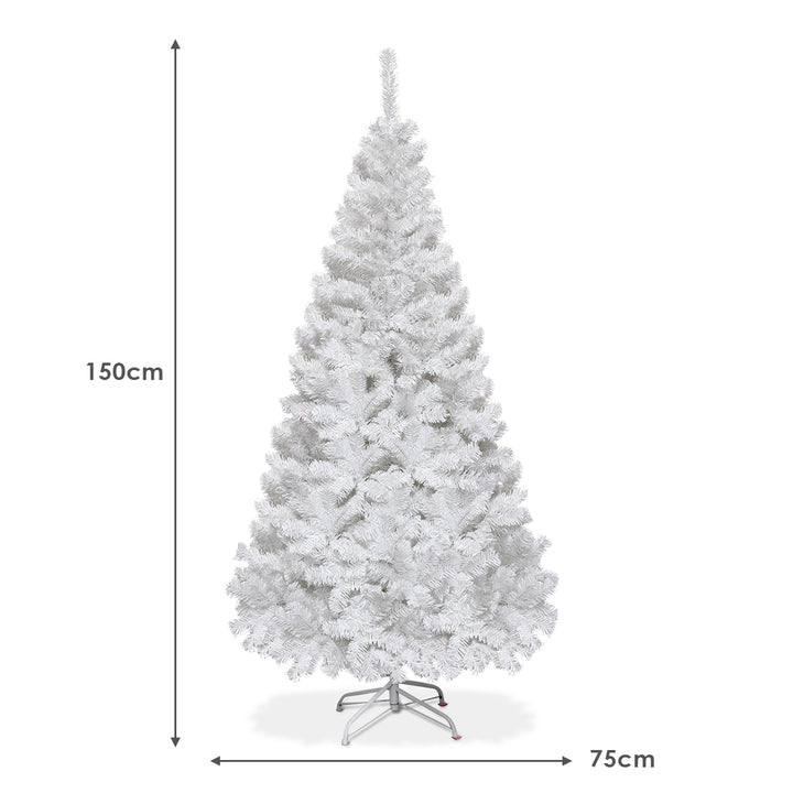 5/6/7/8 Feet White Artificial Christmas Tree with Metal Stand