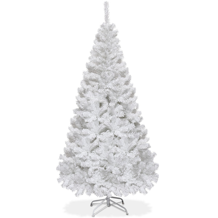 5/6/7/8 Feet White Artificial Christmas Tree with Metal Stand