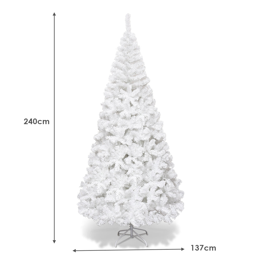 5/6/7/8 Feet White Artificial Christmas Tree with Metal Stand