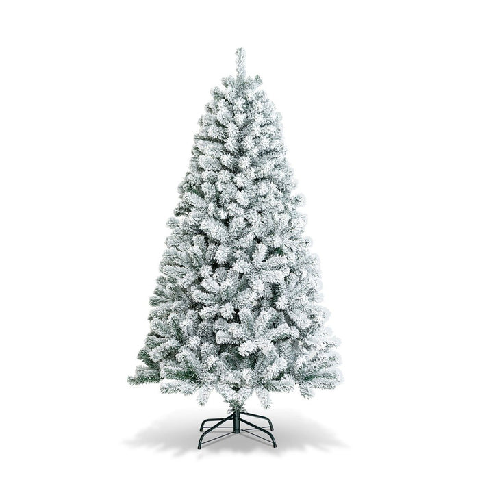 Snow Flocked Artificial Christmas Tree with 600/1010 Tips-6FT