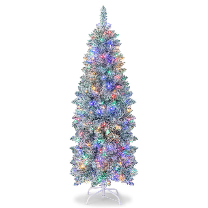 Slim Pencil Christmas Tree with 343/475 Branch Tips and 190/250 Colourful LED Lights