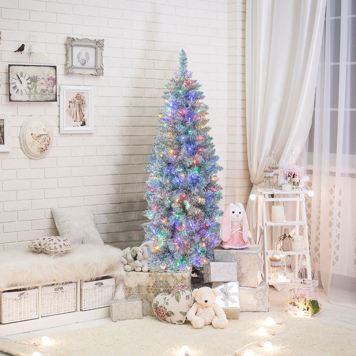 Slim Pencil Christmas Tree with 343/475 Branch Tips and 190/250 Colourful LED Lights