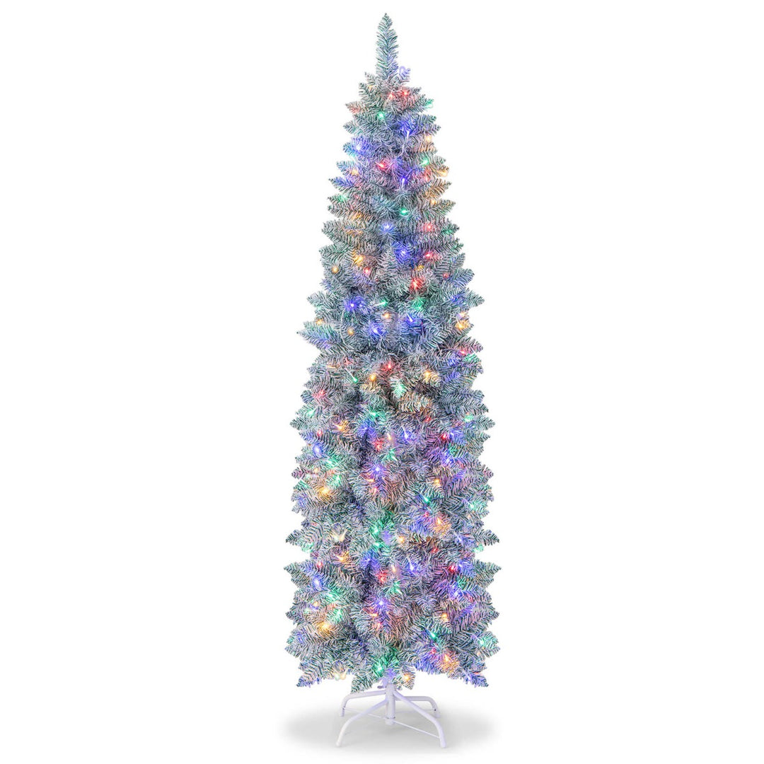 Slim Pencil Christmas Tree with 343/475 Branch Tips and 190/250 Colourful LED Lights