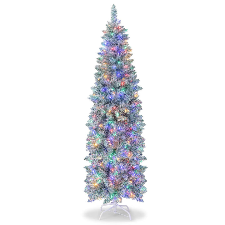 Slim Pencil Christmas Tree with 343/475 Branch Tips and 190/250 Colourful LED Lights