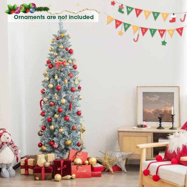 Slim Pencil Christmas Tree with 343/475 Branch Tips and 190/250 Colourful LED Lights