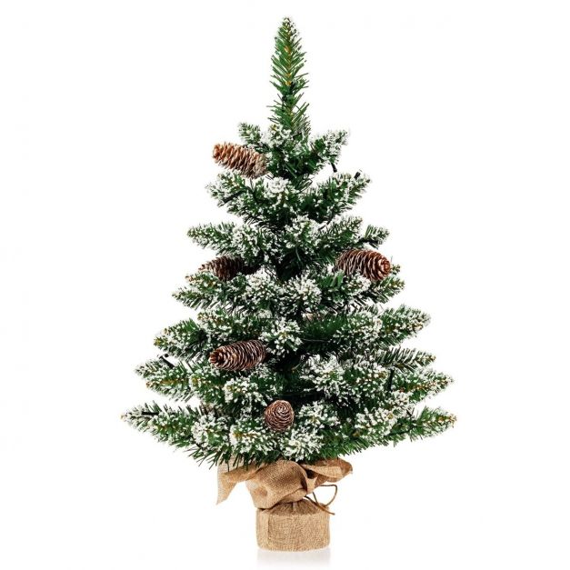 2 Feet Mini Tabletop Artificial Christmas Tree with LED Light