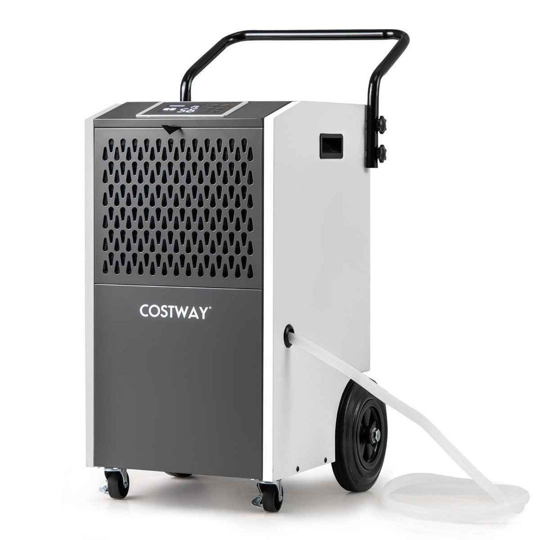 73 L/Day Commercial Dehumidifier with Drain Hose and Timer for Efficient Moisture Control