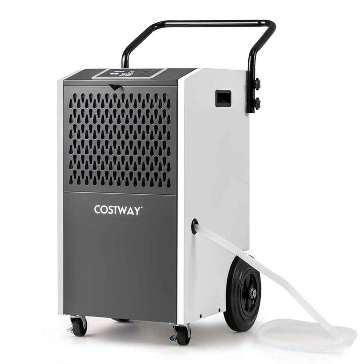 73 L/Day Commercial Dehumidifier with Drain Hose and Timer for Efficient Moisture Control