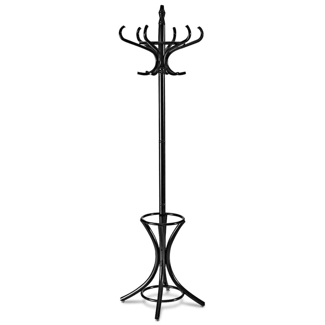 12 Hooks Freestanding Coat Rack with Umbrella Holder - TidySpaces