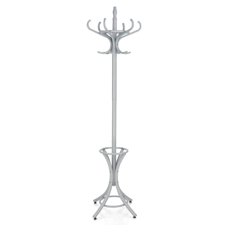 12 Hooks Freestanding Coat Rack with Umbrella Holder - TidySpaces