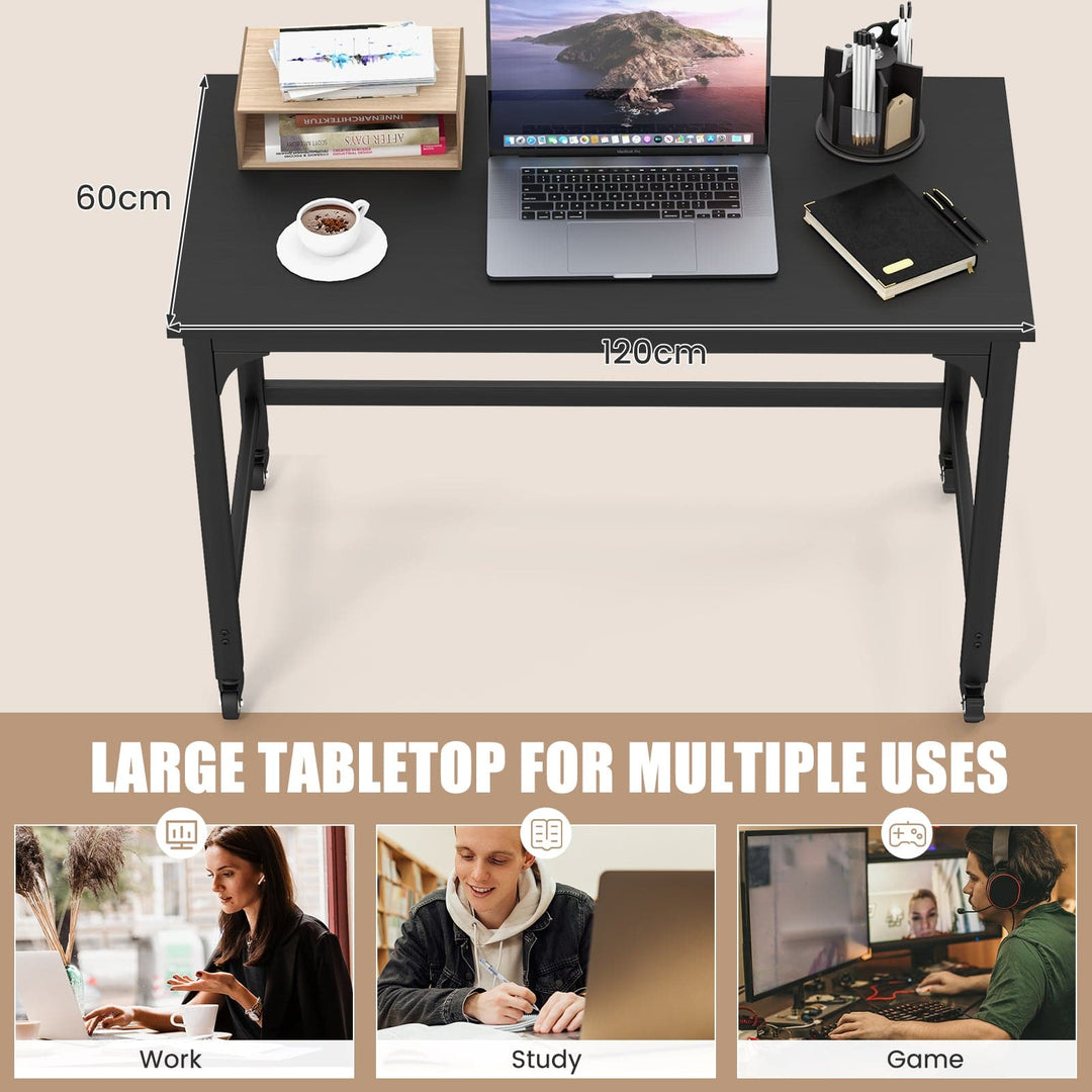 120cm Rolling Computer Desk on Wheels - TidySpaces