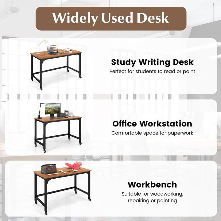 120cm Rolling Computer Desk on Wheels - TidySpaces