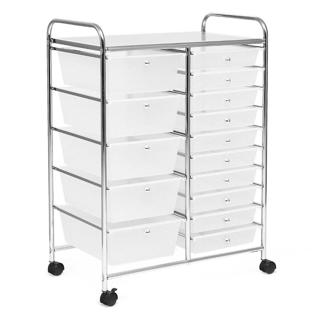 15 Drawer Rolling Storage Cart with 4 Wheels for Beauty Salon - TidySpaces