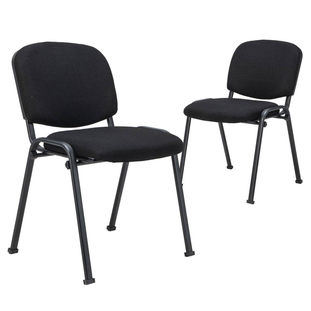 2 Pack Conference Chair Set with Metal Frame and Padded Cushion - TidySpaces