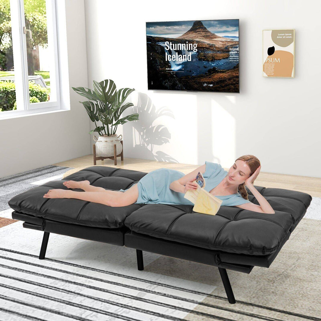 2 Seater Convertible Sofa Bed with Reclining Backrest - TidySpaces